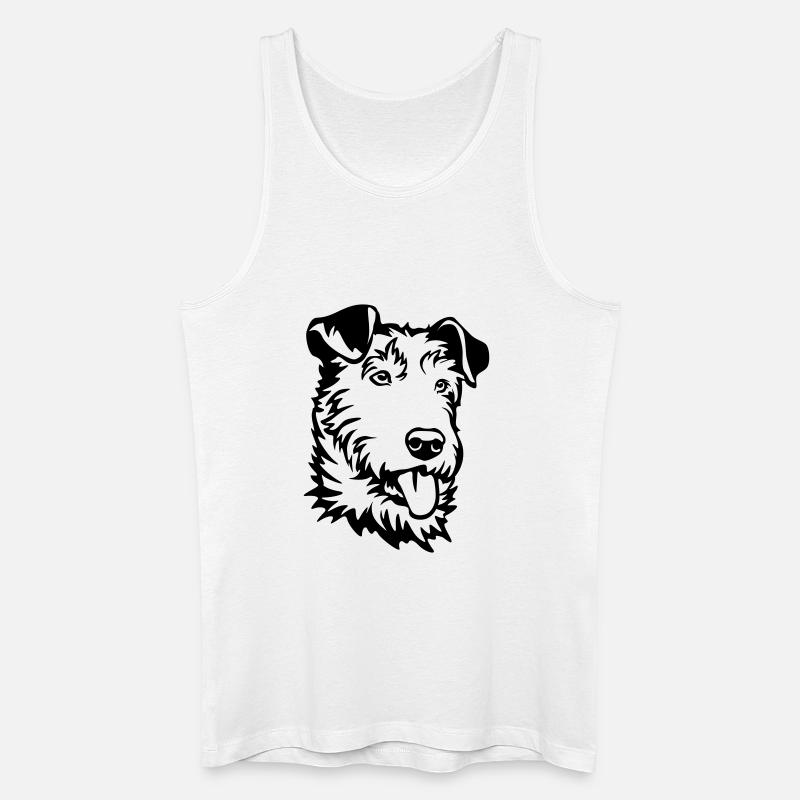 Irish Terrier Kopf - Männer Bio Tank Top - Weiß