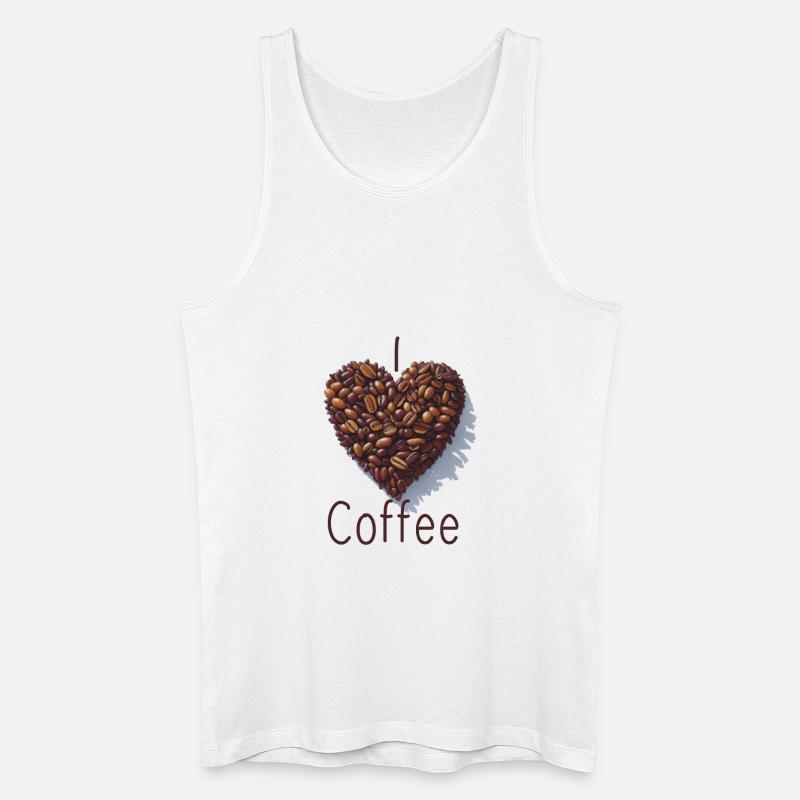 ich liebe Kaffee - Männer Bio Tank Top - Weiß