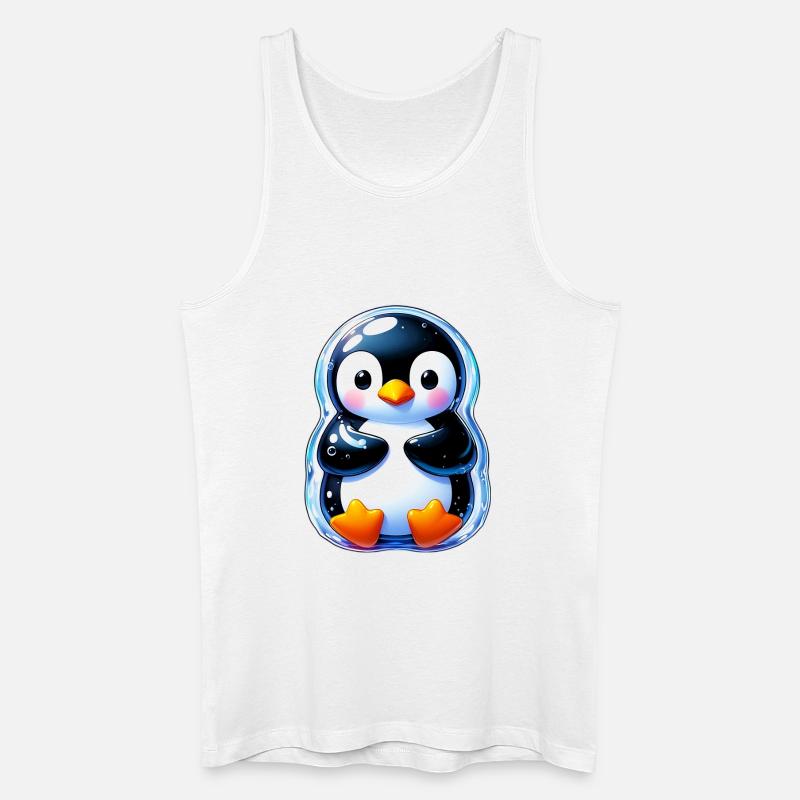 Pinguin - Männer Bio Tank Top - Weiß