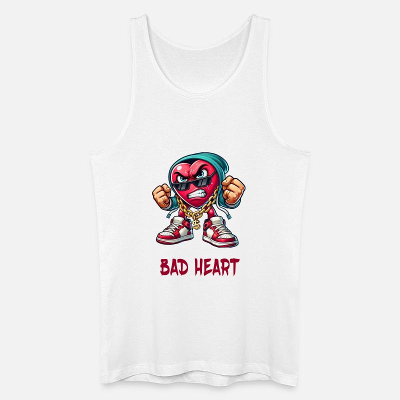 Böses Herz Design - Männer Bio Tank Top - Weiß