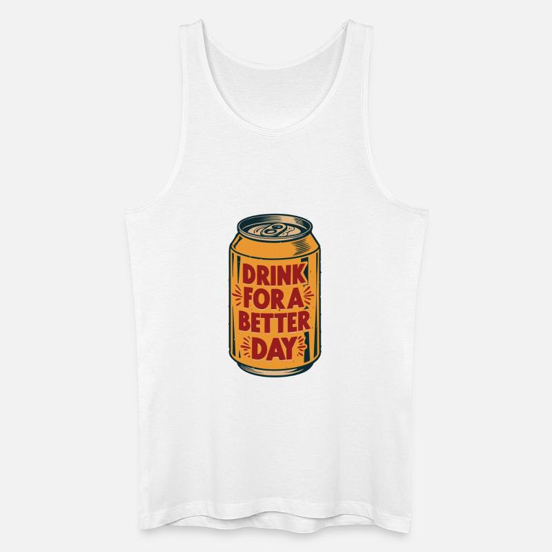 Optimistischer Durstlöscher trink Dose Spruch - Männer Bio Tank Top - Weiß