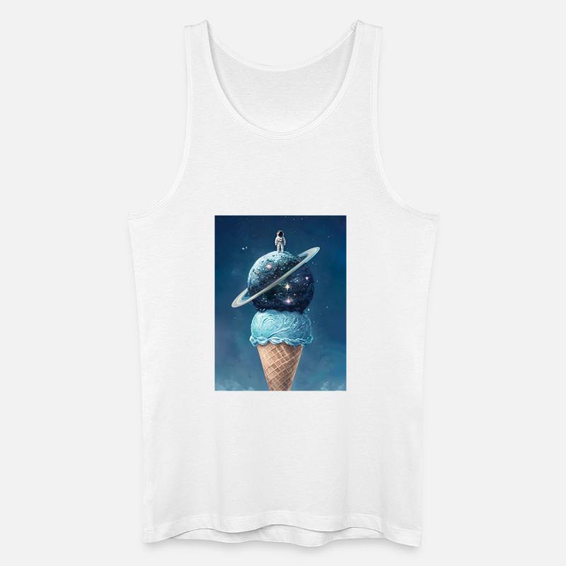 Weltraumeis und Astronaut an der Spitze - Männer Bio Tank Top - Weiß