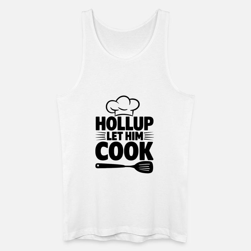 Lustiger Kochwitz, lass ihn kochen - Männer Bio Tank Top - Weiß