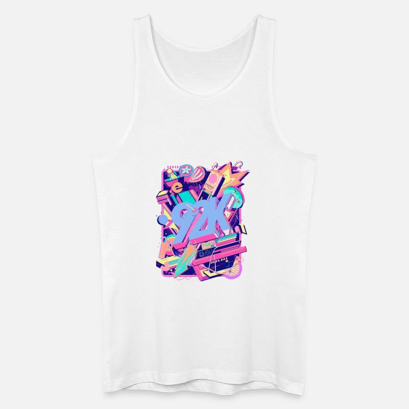Neon 90er Retro Teaser Y2K - Männer Bio Tank Top - Weiß