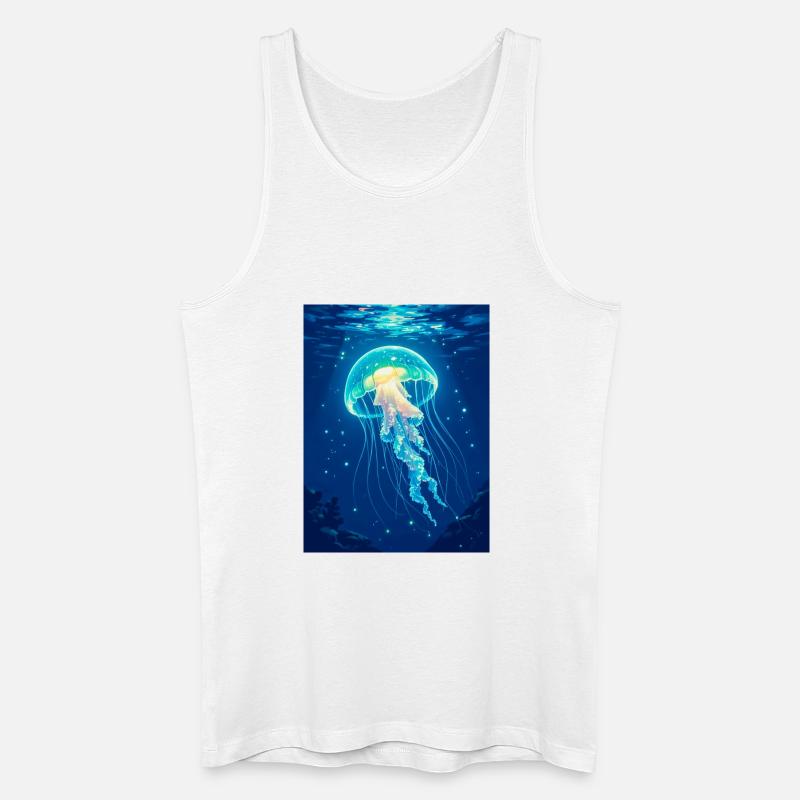 Bioluminescent Jellyfish  A floating light - Männer Bio Tank Top - Weiß