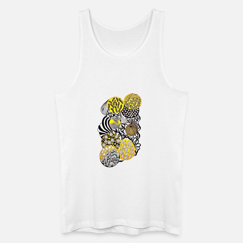 Luminous Circle Patterns Botany - Men’s Organic Tank Top - white