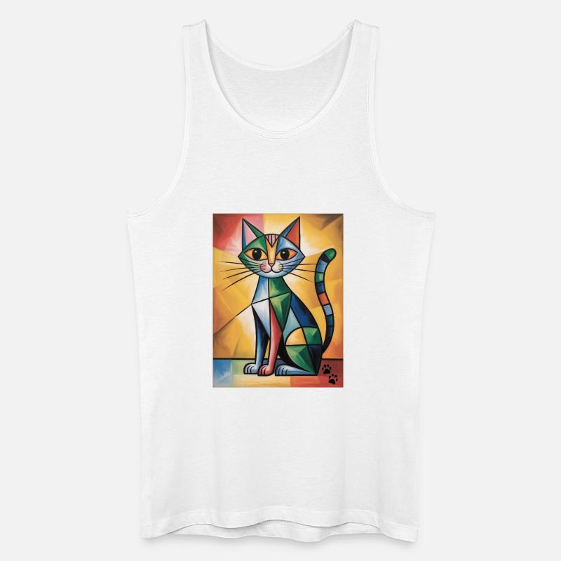 katze kubisch - Männer Bio Tank Top - Weiß