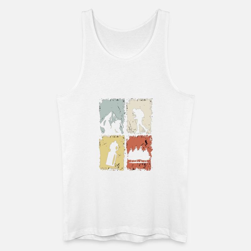 Vier Panel Silhouette Grunge - Männer Bio Tank Top - Weiß
