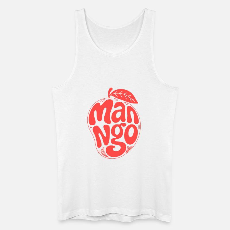 Groovy Mango Fruit Typography - Men’s Organic Tank Top - white