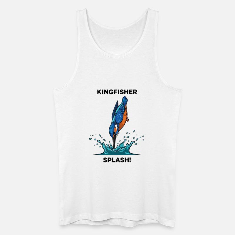 Martin-pêcheur Splash Kingfisher Rivière - Débardeur bio Homme - blanc