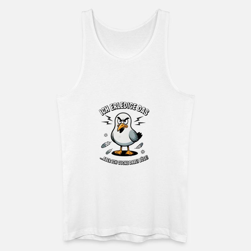 Möwe Seevogel Nen scheiss muss ich - Männer Bio Tank Top - Weiß
