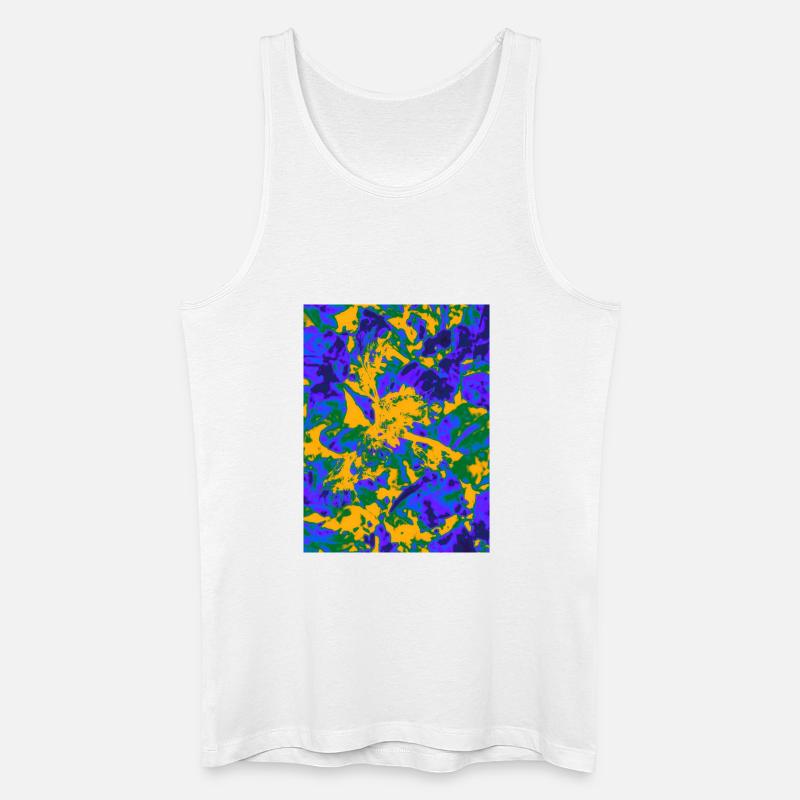 Neon Psychedelic Floral Burst - Männer Bio Tank Top - Weiß