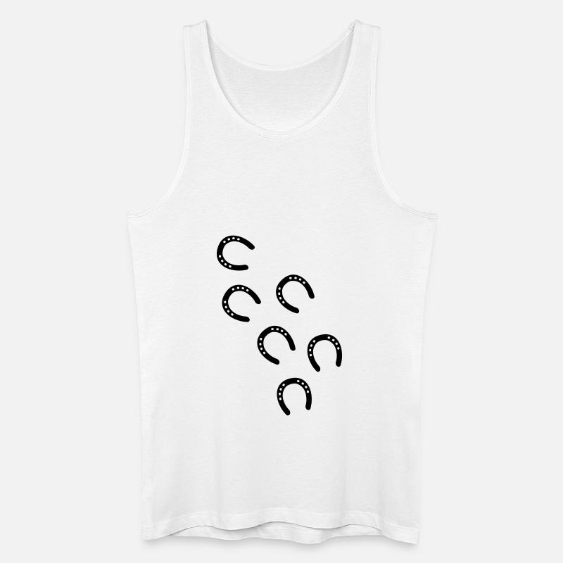 Pferd hufeisen spuren - Männer Bio Tank Top - Weiß