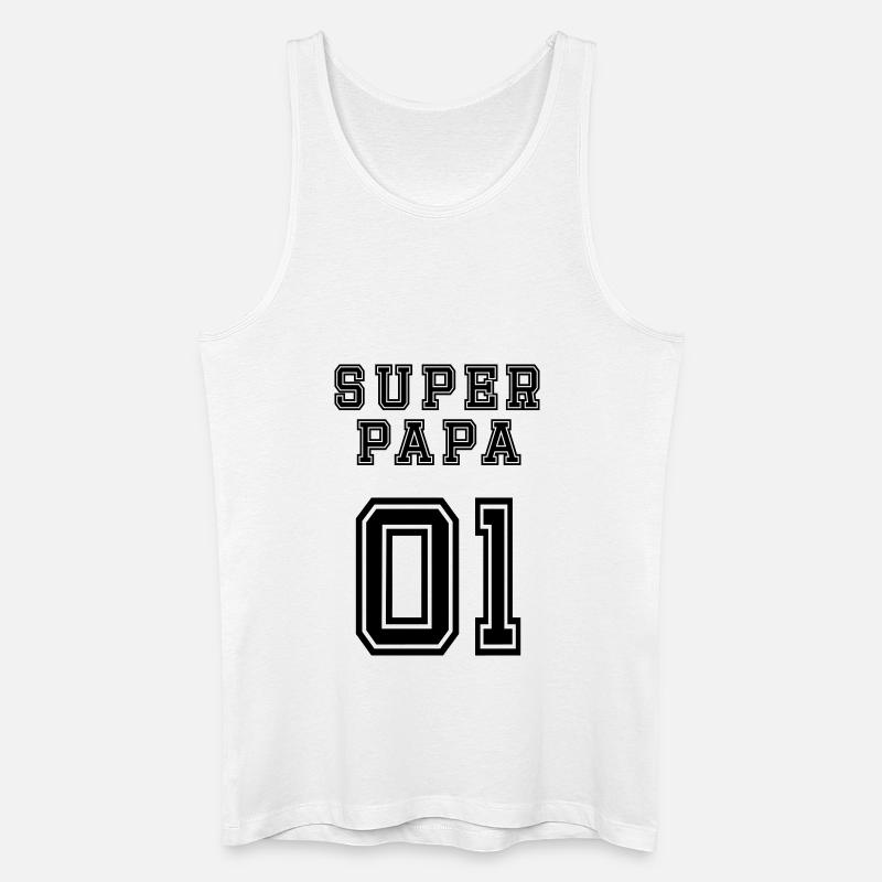 Superpapa - Männer Bio Tank Top - Weiß