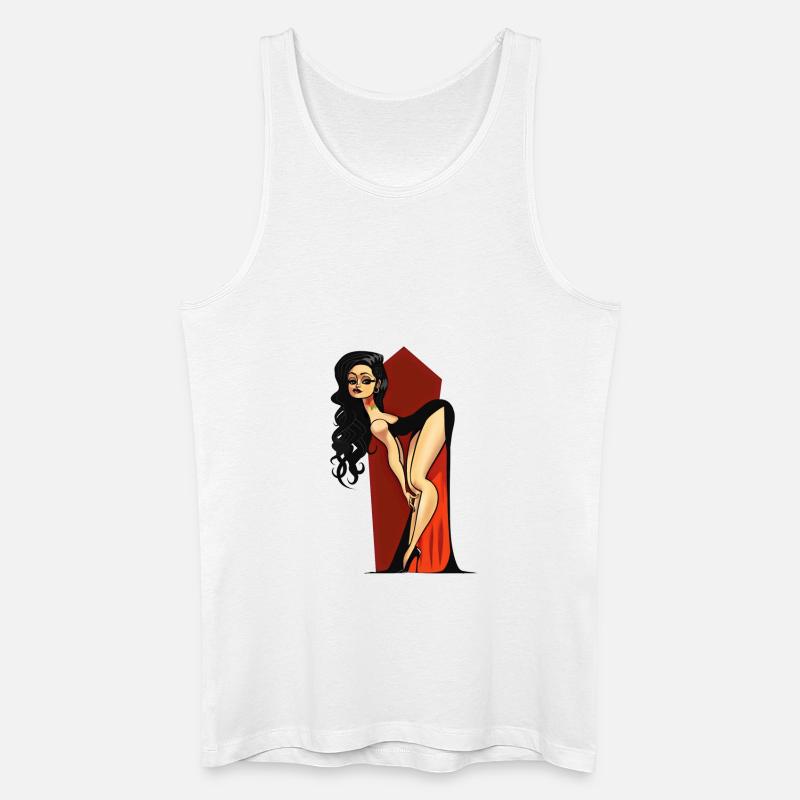Vampire Pin-up - Männer Bio Tank Top - Weiß