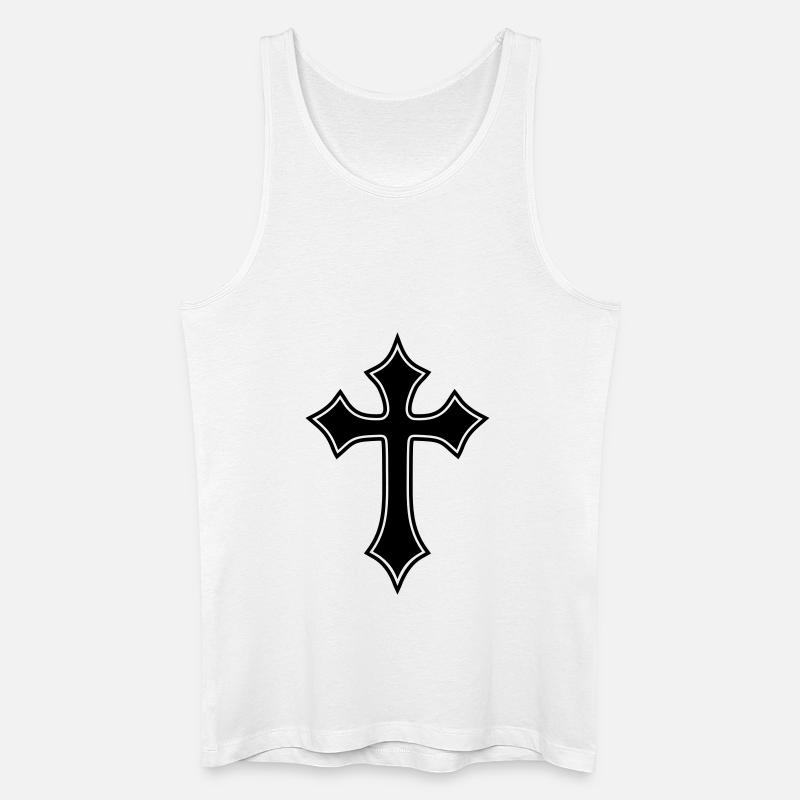 Gothic Cross__V003 - Männer Bio Tank Top - Weiß