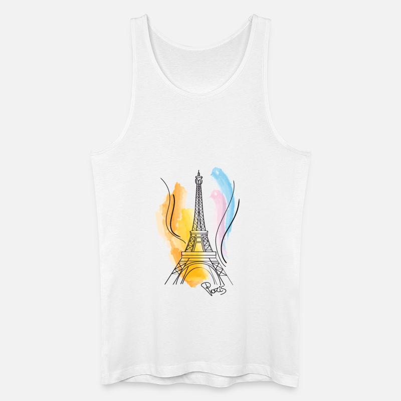 Eiffelturm Zeichnung - Männer Bio Tank Top - Weiß
