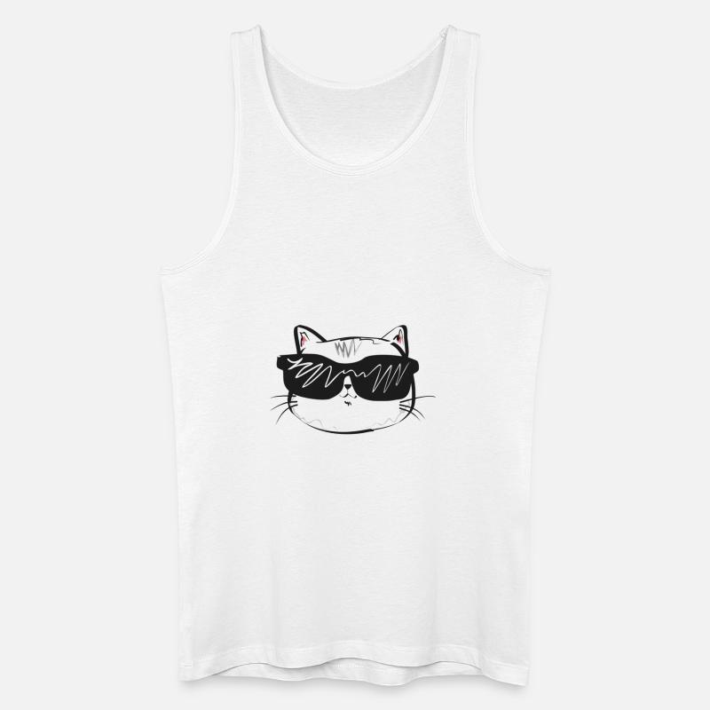 Coole Katze - Männer Bio Tank Top - Weiß