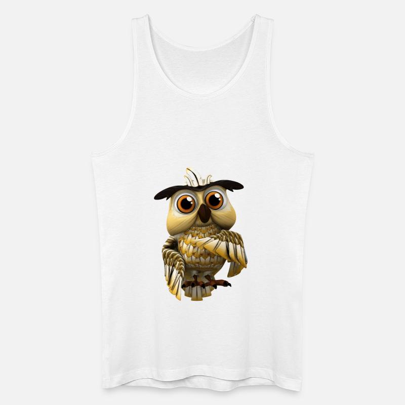 Farmerama Eule - Männer Bio Tank Top - Weiß