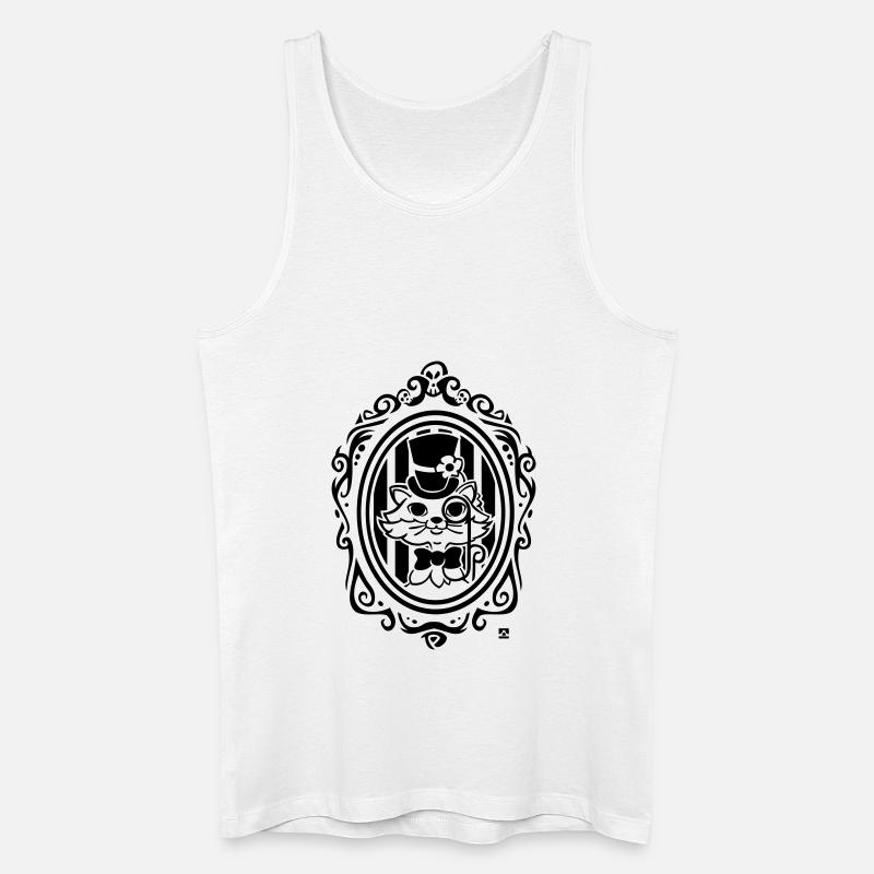 Cat victorian style - Männer Bio Tank Top - Weiß