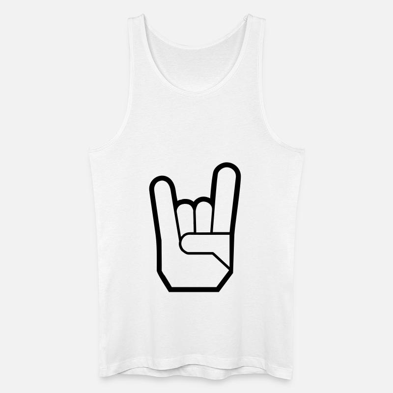 Rock Hand Pommesgabel Devilhand - Débardeur bio Homme - blanc