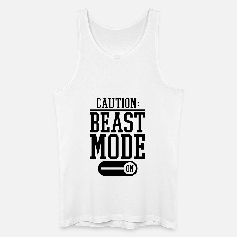 caution_beast_mode_on_f1 - Männer Bio Tank Top - Weiß