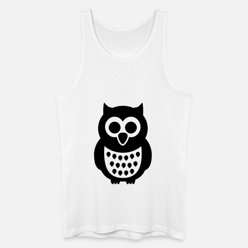Eule - Männer Bio Tank Top - Weiß