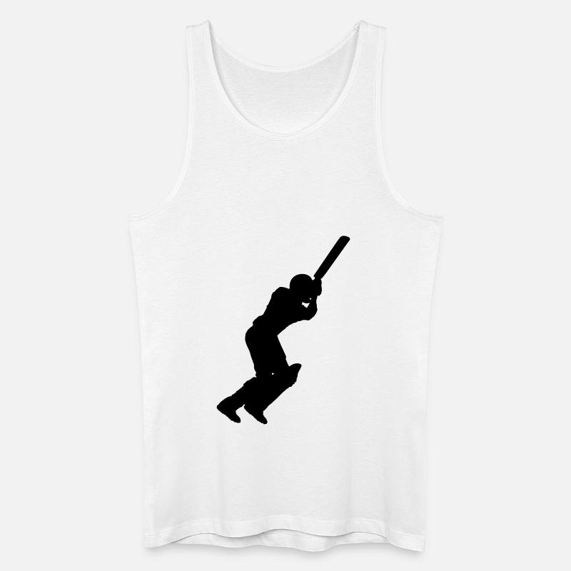 Cricket Player (Vector) - Männer Bio Tank Top - Weiß