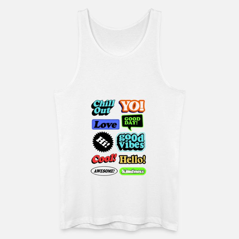 Comic graffiti Sprechblasen - Männer Bio Tank Top - Weiß