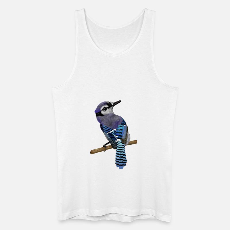 Blue Jay Vogel - Männer Bio Tank Top - Weiß