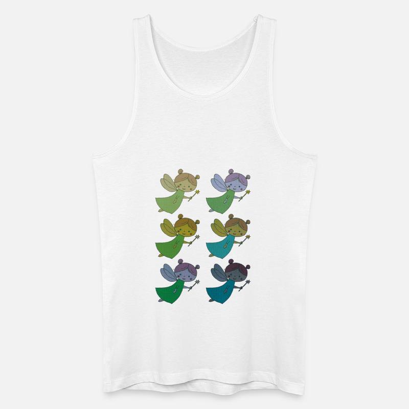 fee 6fach bunt - Männer Bio Tank Top - Weiß
