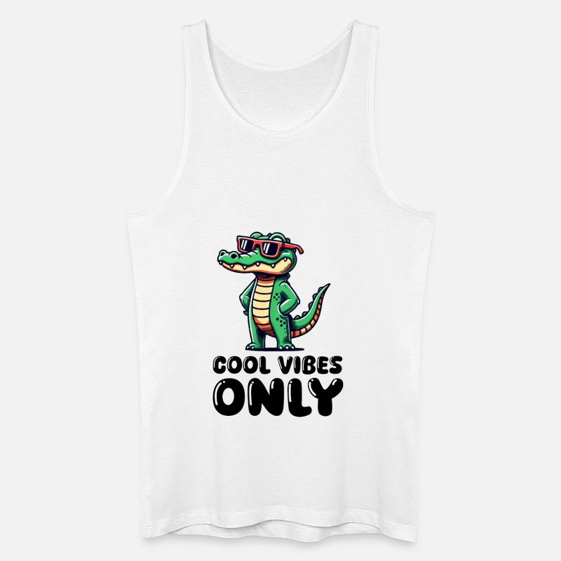 krokodil cool - Männer Bio Tank Top - Weiß