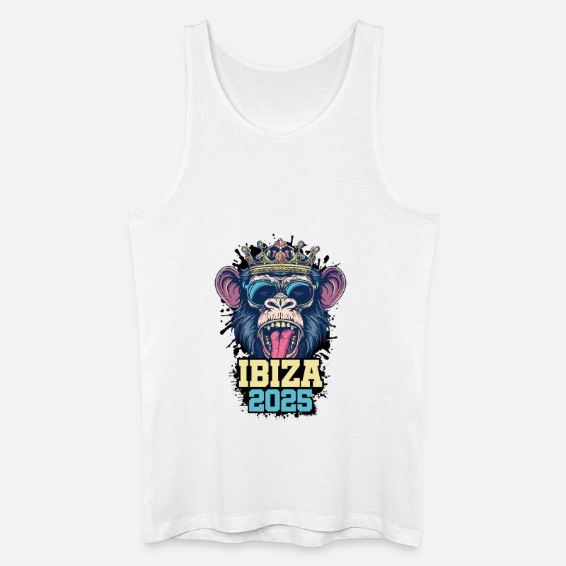 Ibiza 2025 Affe - Männer Bio Tank Top - Weiß