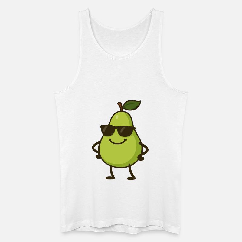 Poire Bande Dessinée Cool - Débardeur bio Homme - blanc