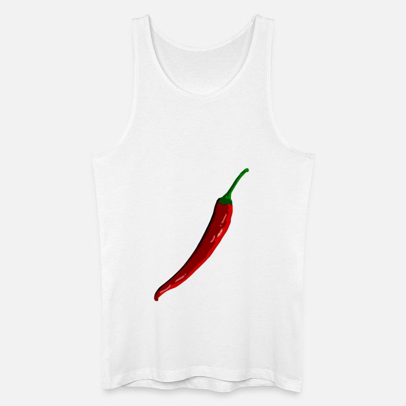 Chili,Pfeffer,scharf - Männer Bio Tank Top - Weiß