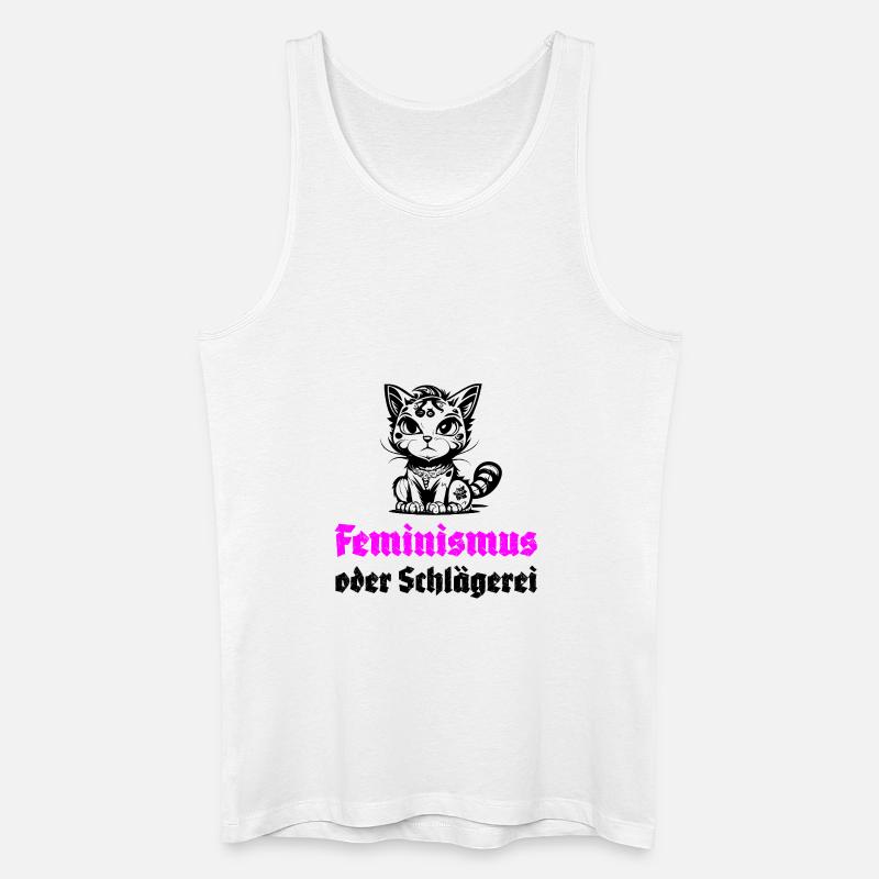 Feminismus oder Schlägerei - Männer Bio Tank Top - Weiß