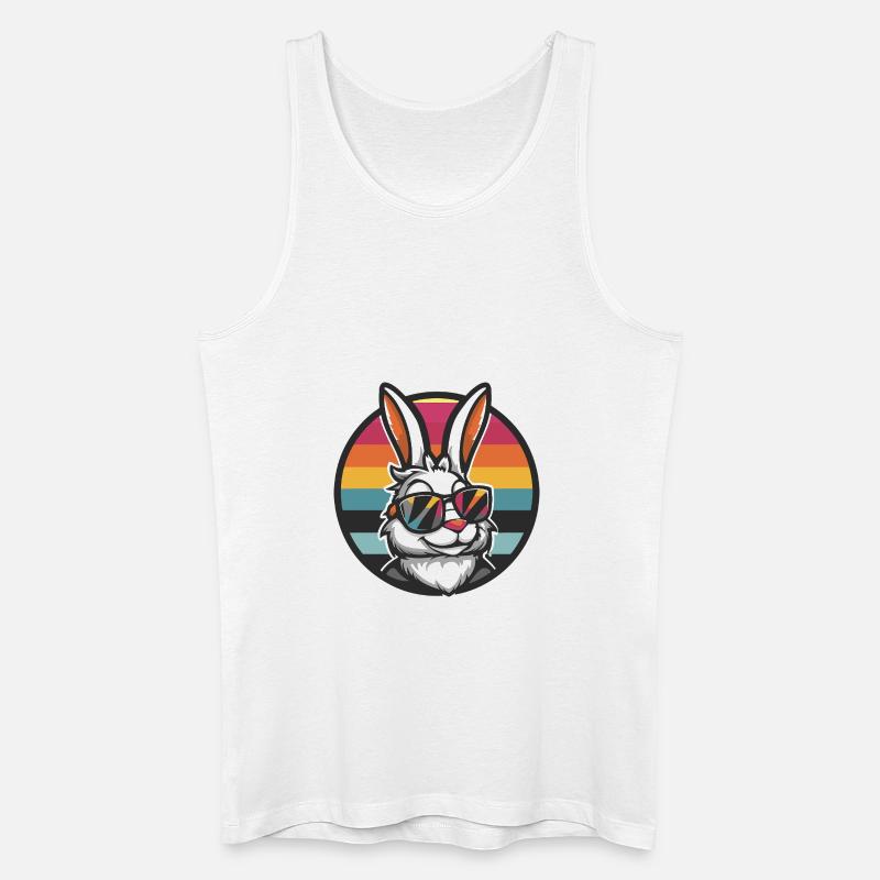 Hase Comic Cool Sommer - Männer Bio Tank Top - Weiß