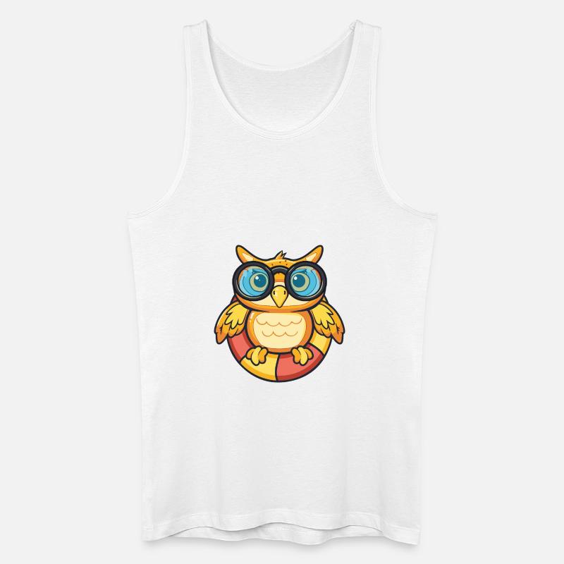 Eule Comic Cool - Männer Bio Tank Top - Weiß