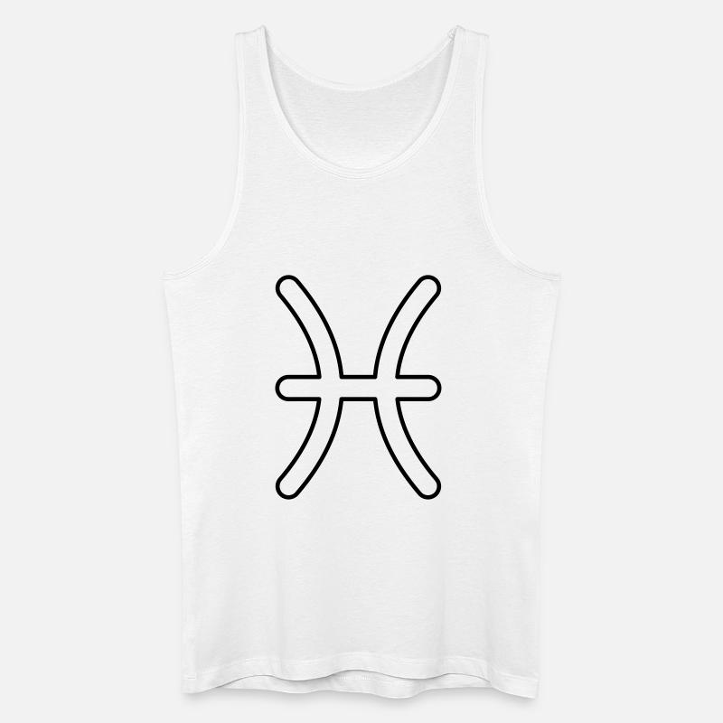 Fische Sternzeichen Sternbild Tierkreiszeichen - Männer Bio Tank Top - Weiß