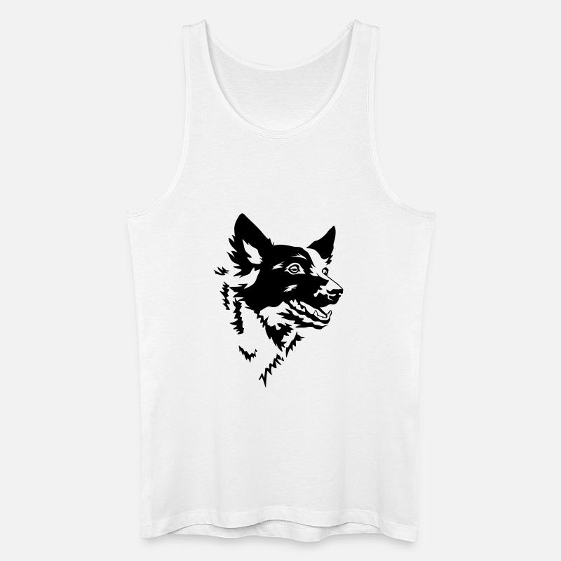 Mudi Kopf - Männer Bio Tank Top - Weiß