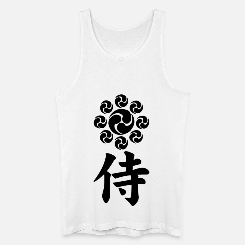 Samurai-Emblem des Uesugi-Clans (schwarz) - Männer Bio Tank Top - Weiß