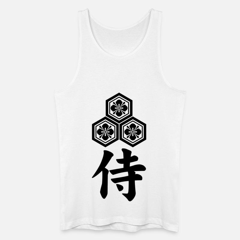 Samurai-Emblem des Asai-Clans (schwarz) - Männer Bio Tank Top - Weiß