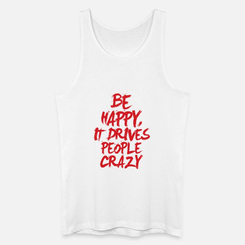 Sei glücklich - Männer Bio Tank Top - Weiß