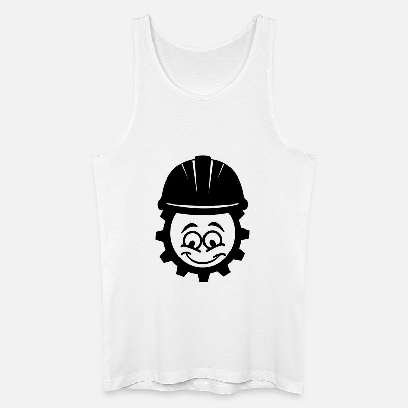 Mechaniker mit Helm - Männer Bio Tank Top - Weiß