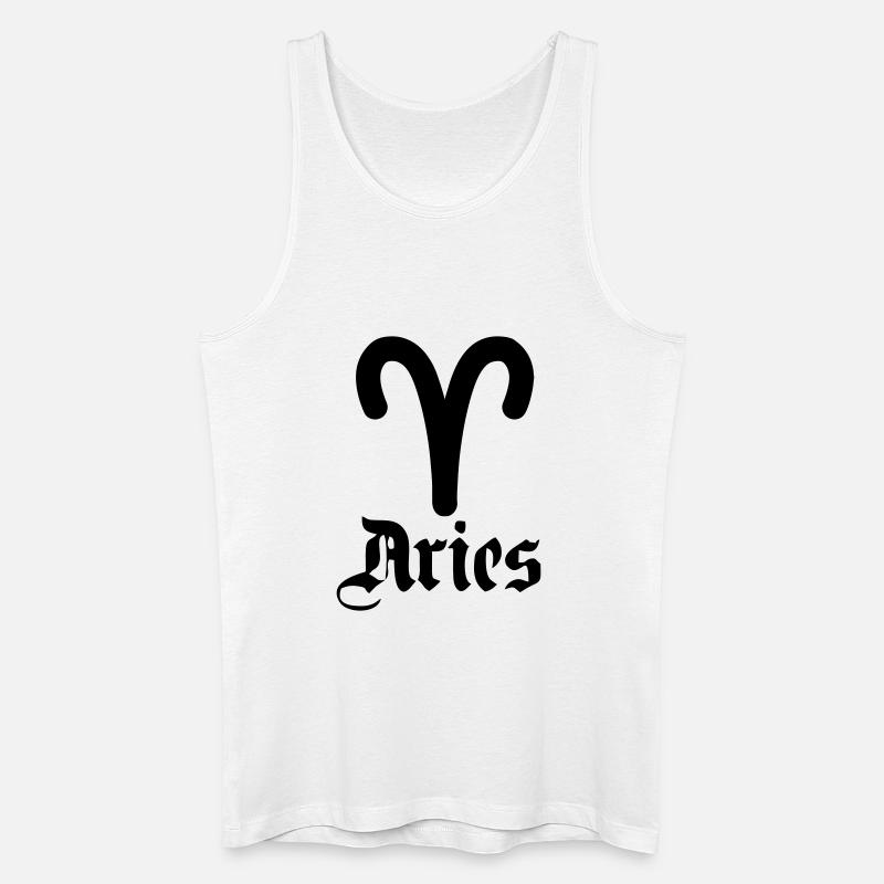 Sternzeichen Logo Widder - Männer Bio Tank Top - Weiß