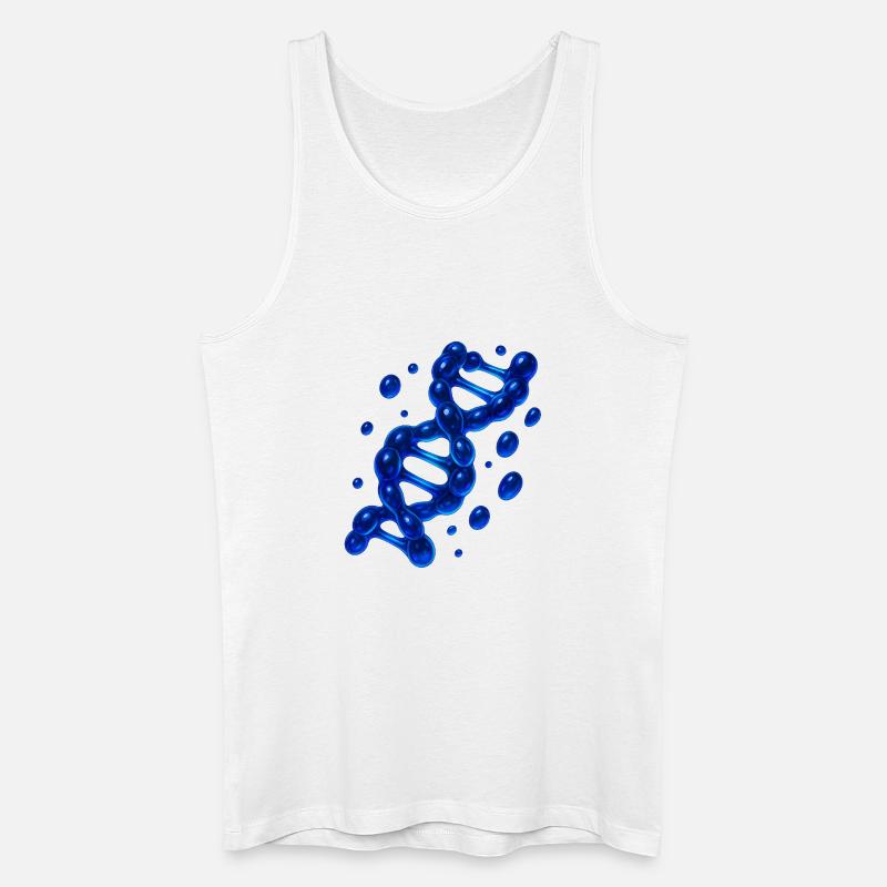 3D DNA Helix Molekyle Blå - Økologisk tanktop til mænd - hvid