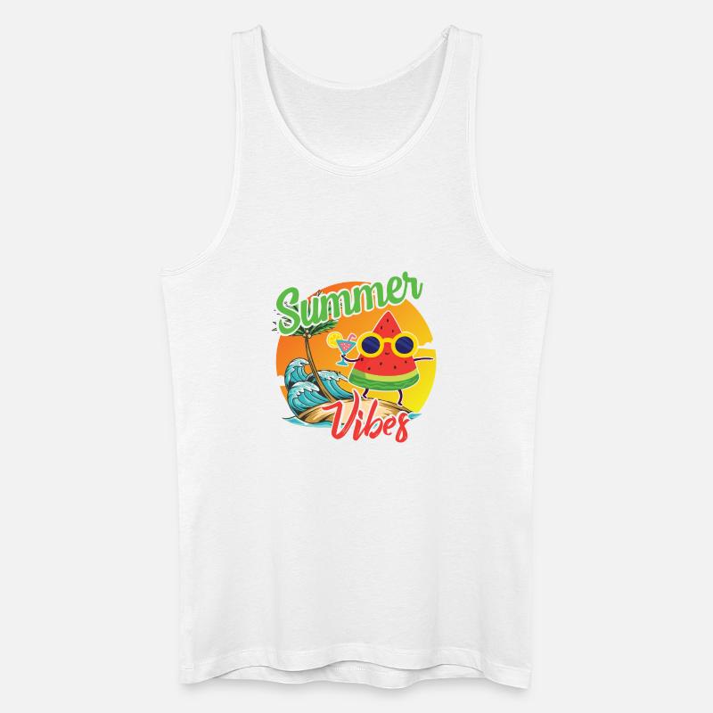 Sommer Vibes Wassermelone Design - Männer Bio Tank Top - Weiß