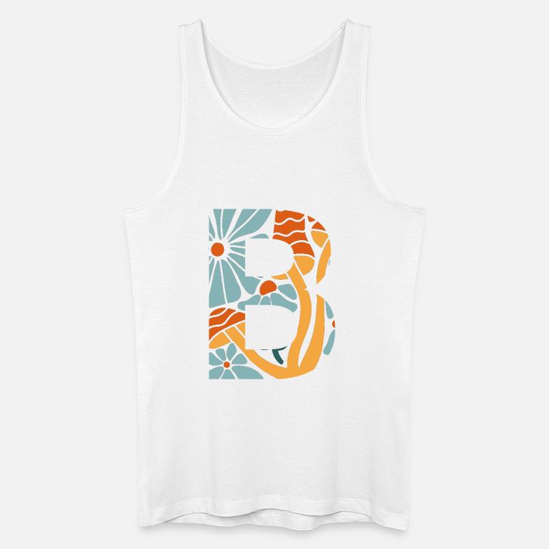 Buchstabe b groovige Blumen Geschenkidee - Männer Bio Tank Top - Weiß