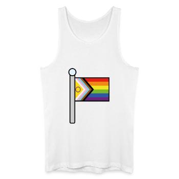 Inclusive Progress Pride flag pole - Men’s Organic Tank Top - white - Front