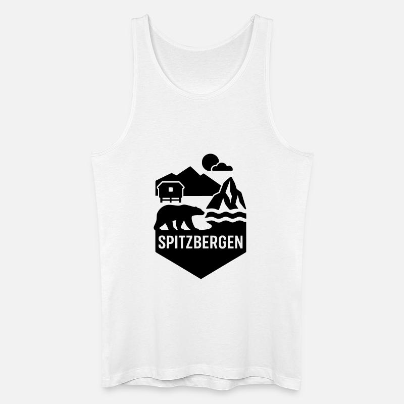 spitzbergen norwegen silhouette - Männer Bio Tank Top - Weiß